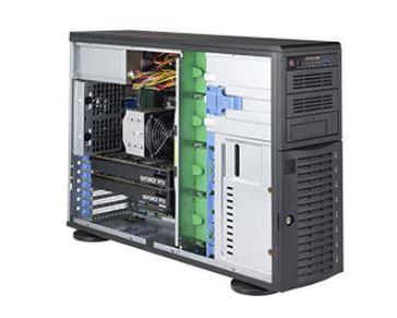 Шасси серверное Supermicro SuperWorkstation SYS-5049A-T 4U noCPU(1)2rd Gen Xeon Scalable/TDP 205W/no DIMM(12)/ SATARAID HDD(8)LFF/2xM.2 NVMe 7xFH/1x10GbE 1x1GbE/2x1200W