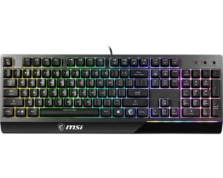 Клавиатра проводная Gaming Keyboard MSI VIGOR GK30, Wired, Mechanical-like plunger switches. 6 zones RGB lighting with several lighting effects.  Anti-ghosting Capability. Water Resistant (spill-proof), Black