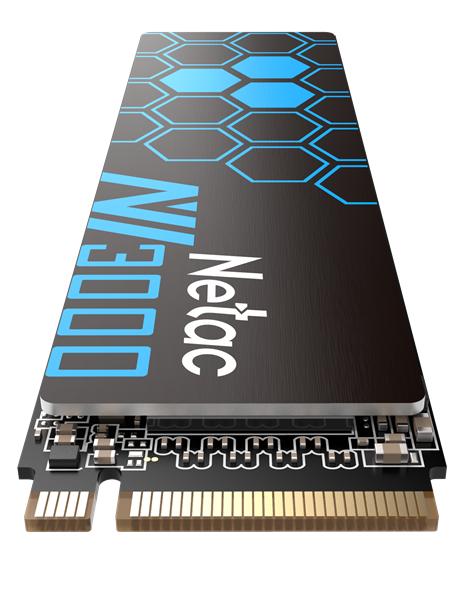 Ssd накопитель Netac SSD NV3000 1TB PCIe 3 x4 M.2 2280 NVMe 3D NAND, R/W up to 3100/2100MB/s, TBW 600TB, with heat sink, 5y wty