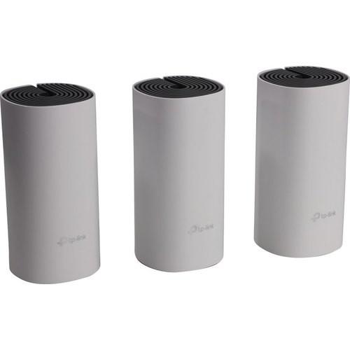  TP-Link Deco E4(3-pack), AC1200 Домашняя Mesh Wi-Fi система, 3 устройства, до 300 Мбит/с на 2,4 ГГц + до 867 Мбит/с на 5 ГГц, 2 встр. антенны, 2x10/100 Мбит/с (автоопределение WAN/LAN)