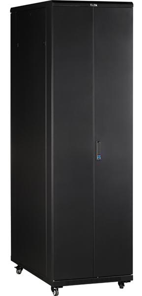  Шкаф 19" Business, 47U 600x800, черный, передняя дверь стекло, задняя дверь распашная металл