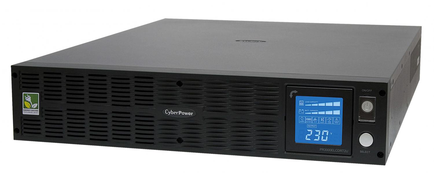 Источник бесперебойного питания CyberPower PR3000ELCDRT2U Line-Interactive 3000VA/2700W USB/RS-232/Dry/EPO/SNMPslot/RJ11/45/ВБМ (9 IEC С13, 1 IEC C19)  EOL