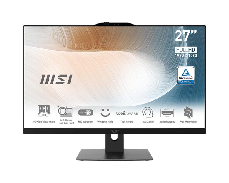 Моноблок MSI Pro Modern AM272P 12M AiO 27" FHD (1920x1080)IPS AG Non-touch, Core i7-1260P (2.1GHz), 16Gb DDR4(2x8Gb), 512GB SSD M.2, Intel UHD, WiFi, BT, camera, WirelessKB&mouse Eng/Rus, Win11Pro Rus,1y