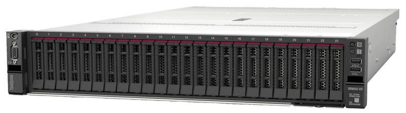 Сервер Lenovo ThinkSystem SR650 V2 Rack 2U,Xeon 4310 12C(2.1GHz/18MB Cache/120W),1x32GB/3200MHz/2Rx4/RDIMM, 8 SAS/SATA SFF(upto24),SR9350-8i(2Gb),1x750W Platinum,5 Standard Fans,XCCE, ToollessRail