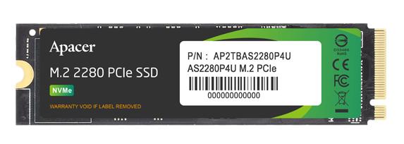 Твердотельный накопитель Apacer SSD AS2280P4U 512Gb M.2 2280 PCIe Gen3x4, R3500/W2300 Mb/s, 3D NAND, MTBF 1.8M, NVMe, 350TBW, Retail, 5 years (AP512GAS2280P4U-1)