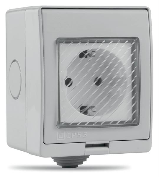  Умная накладная защищенная от воды IP55 розетка, 3.6кВт, HIPER IoT Panel E01