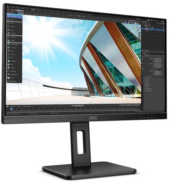 Монитор 23,8" AOC 24P2C 1920x1080 75Гц IPS LED 16:9 4ms HDMI DP USB-C 4*USB3.2 50M:1 1000:1 178/178 250cd HAS Pivot Tilt Swivel Speakers Black