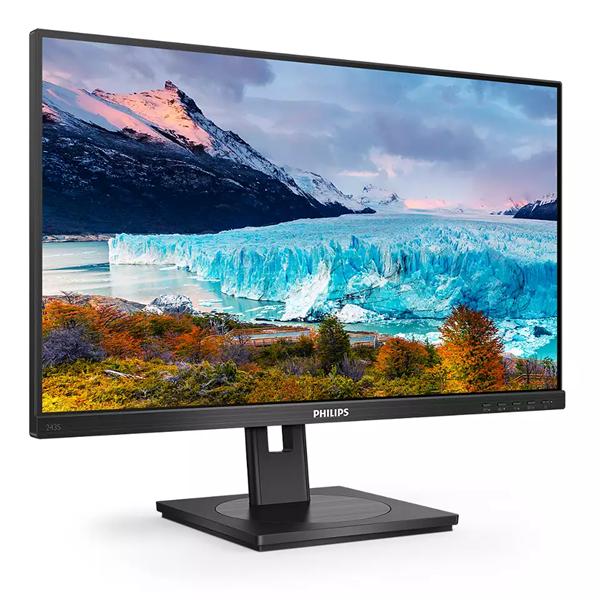 Монитор 23,8" Philips 243S1 1920x1080 75Гц  IPS W-LED 16:9 4ms HDMI DP 1*USB-C  4*USB3.2 RJ45 50M:1 1000:1 178/178 250cd HAS Pivot Tilt Swivel Speakers Black