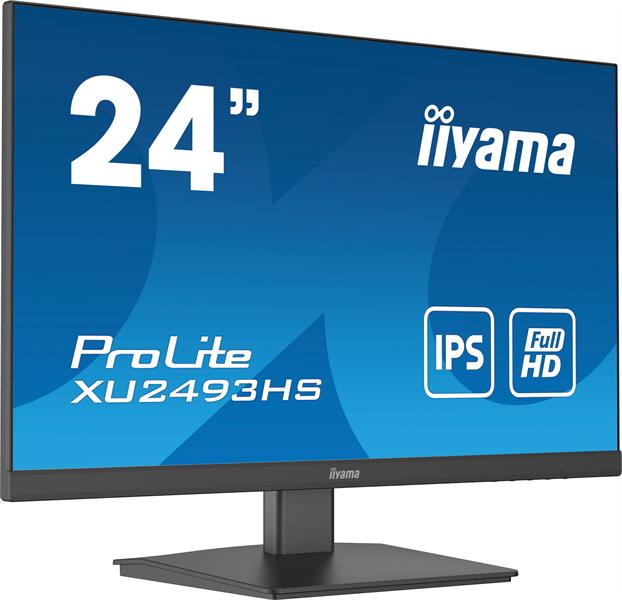 Монитор 23,8" Iiyama ProLite XU2493HS-B4 1920x1080@75Гц IPS LED 16:9 4ms VGA HDMI DP 80M:1 1000:1 178/178 250cd Tilt Speakers Black