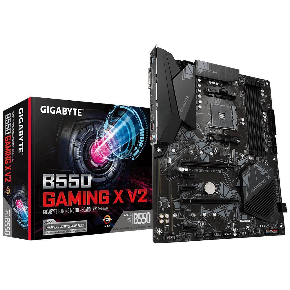 Материнская плата GIGABYTE B550 GAMING X V2, AM4, B550, 4*DDR4, DVI-D+HDMI,  4 SATA 6 Гб/с, M2, Audio, Gb LAN, USB 3.2, USB 2.0, ATX