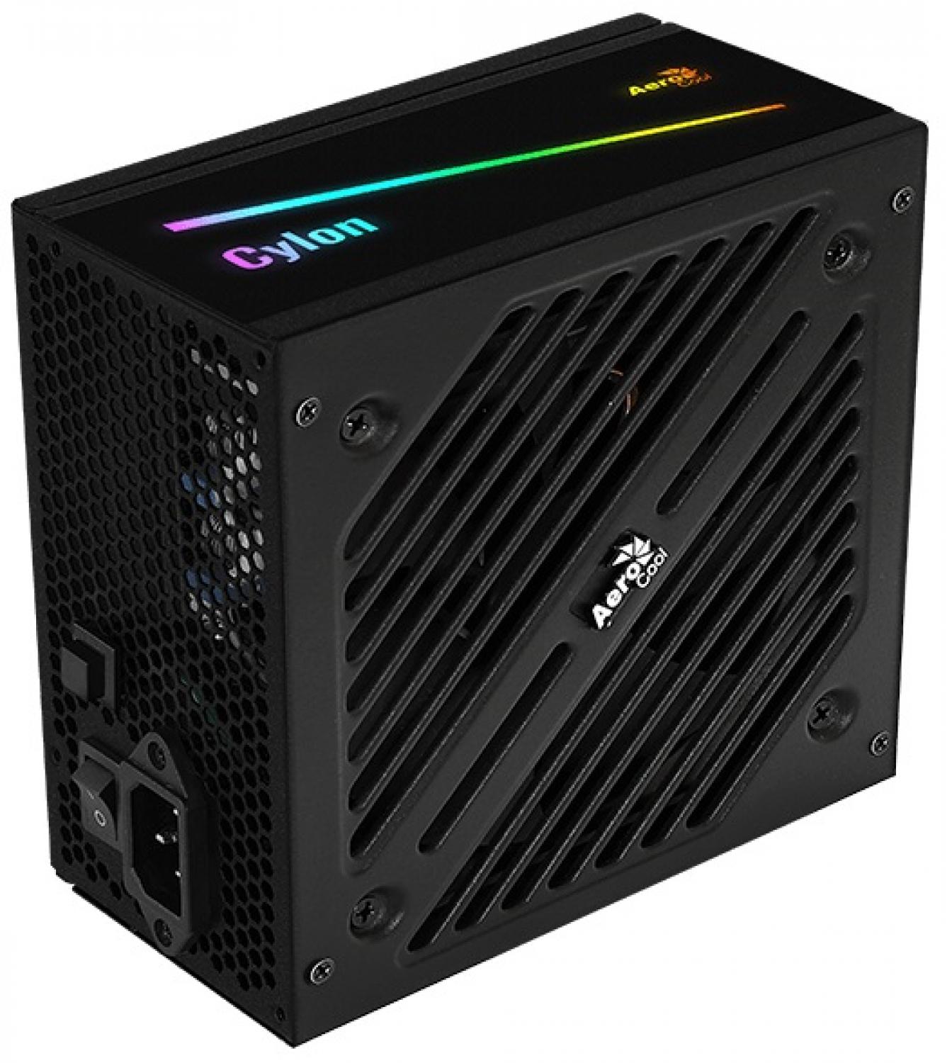 Блок питания Aerocool 700W Retail Cylon 700W, ATX v2.4, сертификат 80+, 13 режимов RGB-подсветки, 20+4P x1, 4+4P x1, PCIe 6+2P x4, PATA x3, SATA x5