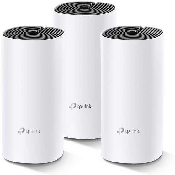  TP-Link Deco M4(3-pack), AC1200 Домашняя Mesh Wi-Fi система, 3 устройства, до 300 Мбит/с на 2,4 ГГц + до 867 Мбит/с на 5 ГГц, 2 встр. антенны, 2 гиг. порта (автоопределение WAN/LAN)