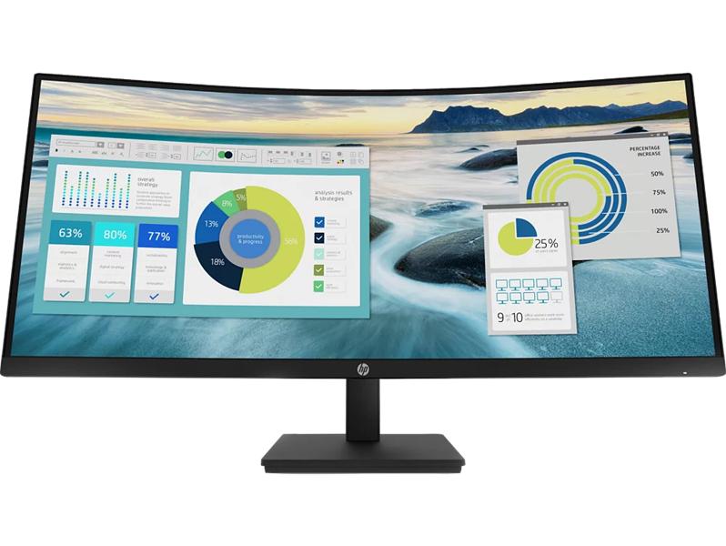 Монитор HP P34hc G4 34 Monitor Curved 3440x1440, 21:9, VA, 250 cd/m2, 3500:1, 5ms, HDMI, USB-C, USB, DisplayPort, Speakers, 50/60 Hz, Black (нет евровилки, опция)