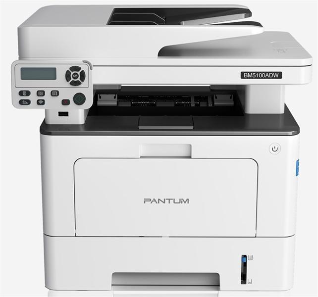 Лазерное многофункциональное устройство Pantum BM5100ADW, P/C/S, Mono laser, A4, 40 ppm (max 100000 p/mon), 1.2 GHz, 1200x1200 dpi, 512 MB RAM, Duplex, DADF50, paper tray 250 pages, USB, LAN, WiFi, start. (существенное повреждение коробки)