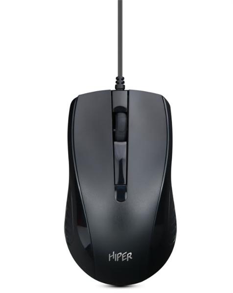 Мышь HIPER WIRED MOUSE OM-1000, USB, 1000dpi, 3but, 1.5m, black (потертости на корпусе.)