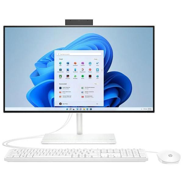 Моноблок HP 24-cb1102ci NT 23,8" FHD(1920x1080) Core i5-1235U, 8GB DDR4 3200 (1x8GB), SSD 512Gb, Intel Internal Graphics, noDVD, kbd(rus)&mouse wired, HD Webcam, Win11rus, StarryWhite, 1Y Wty