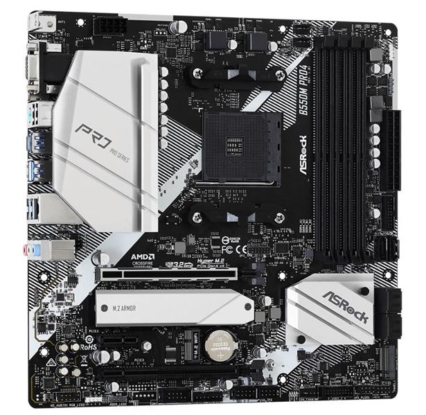 Материнская плата ASROCK B550M PRO4, AM4, B550, 4*DDR4, D-Sub+HDMI+DP, 6xSATA3 6.0 (RAID), M.2 Socket, 4xUSB 3.2, 2xUSB 2.0, Type-C, mATX; 90-MXBDK0-A0UAYZ