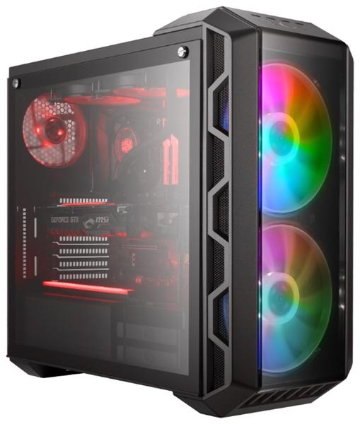 Корпус Cooler Master MasterCase H500 Mesh Iron Grey, USB3.0x2, USB2.0x2, 2x200 ARGBFan, 1x120Fan, ATX, w/o PSU