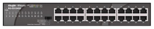 Коммутатор Reyee 24-Port 10/100/1000 Mbps Desktop SwitchPORT:24 10/100/1000 Mbps RJ45 PortsDesktop Steel Case