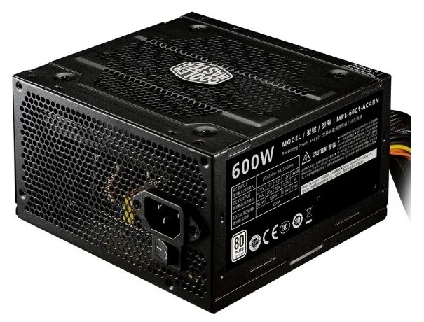 Блок питания Cooler Master Elite V4, 600W, ATX, 120mm, APFC, 80 Plus, ErP 2014