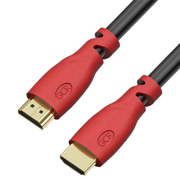  GCR Кабель HDMI 2.0, 1.0m, красные конн, HDR 4:2:2, Ultra HD, 4K 60 fps 60Hz/5K*30Hz, 3D, AUDIO, 18.0 Гбит/с, 28/28 AWG, 3 X экран (HM301)