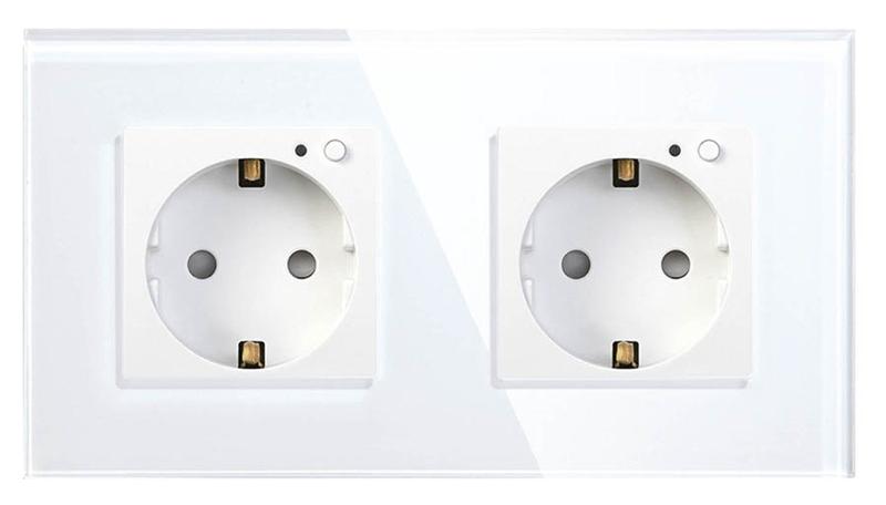  HIPER Smart wall socket Duo/Умная встраиваемая розетка/2 модуля/Wi-Fi/AC 100-250В/10А/50-60 Гц/2500Вт IOT OUTLET W02 DUO