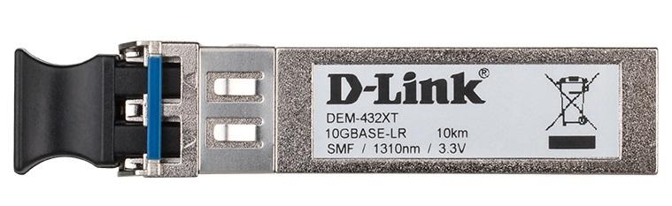 Модуль D-Link 432XT/B1A, PROJ SFP+ Transceiver with 1 10GBase-LR port.Up to 10km, single-mode Fiber, Duplex LC connector, Transmitting and Receiving wavelength: 1310nm, 3.3V power.