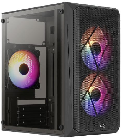 Корпус Aerocool Cs-107-A-BK-v2 (mATX, без БП, Window, USB3.0 x1, USB2.0 x1, 12cm FRGB fans x3)