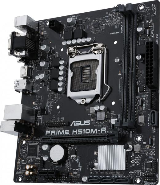 Материнская плата ASUS PRIME H510M-R-SI, LGA1200, H510, 2*DDR4, DVI+D-Sub + HDMI, SATA3, Audio, Gb LAN, USB 3.2, COM*1 header (w/o cable),mATX ;90MB18C0-M0ECY0, 3 year