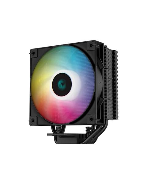 Кулер для процессора DEEPCOOL AG400 BK ARGB LGA1700/1200/115X/AM5/AM4 (18шт/кор, TDP 220W, PWM, ARGB Fan 120mm, 4 тепл. Трубки, черный) RET