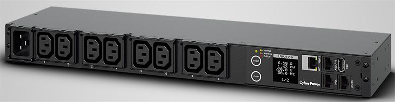 Панель питания распределительная CyberPower PDU PDU71005 Metered-by-Outlet, 1U type, 16Amp, plug IEC 320 C20, (8) IEC 320 C13 -EOL