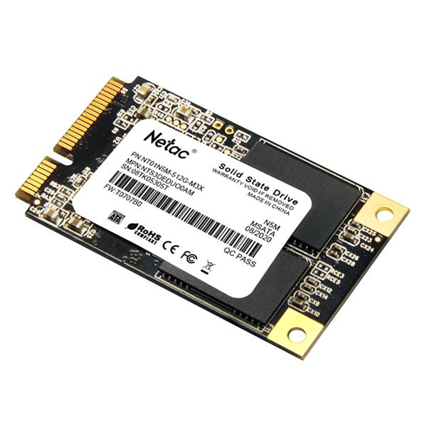 Ssd накопитель Netac SSD N5M 512GB mSATA SATAIII 3D NAND, R/W up to 540/490MB/s, TBW 280TB, 3y wty