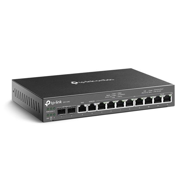  TP-Link ER7212PC, Гигабитный VPN-маршрутизатор Omada с портами PoE+ и контроллером, 2 гиг. порта SFP WAN/LAN, 1 гиг. порт RJ45 WAN, 1 гига. порт RJ45 WAN/LAN, 8 гиг. портов RJ45 LAN