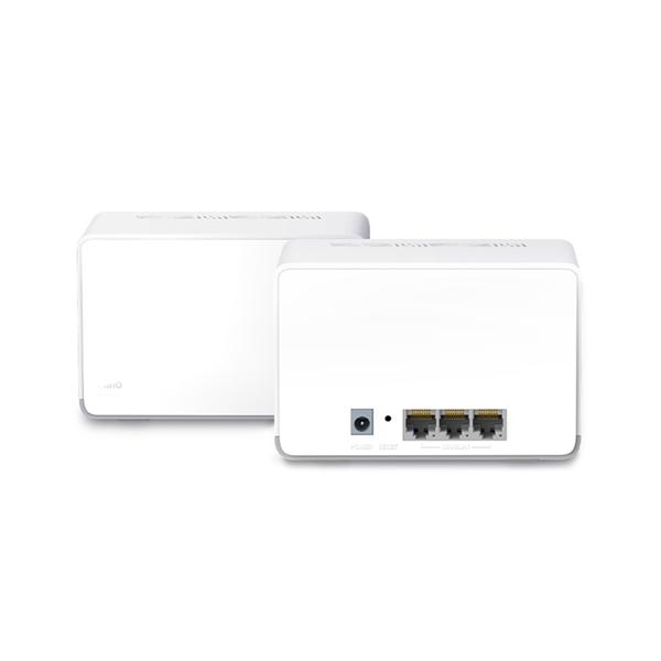Домашний роутер MERCUSYS AX1800 Домашняя Mesh Wi-Fi 6 система, до 574 Мбит/с на 2,4 ГГц + до 1201 Мбит/с на 5 ГГц,  встр. антенны, 3 гиг. порта на каждом модуле с автораспознаванием WAN/LAN, 2 шт.