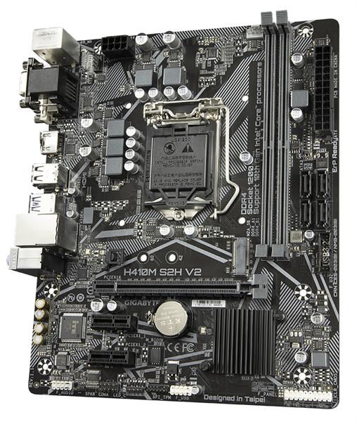 Материнская плата GIGABYTE H410M S2H V2, LGA1200, H470, 2*DDR4, D-Sub+DVI+HDMI,  4 SATA 6 Гб/с, M2, Audio, Gb LAN, USB 3.2, USB 2.0, COM*1 header, mATX