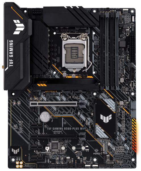 Материнская плата ASUS TUF GAMING B560-PLUS WIFI, LGA1200, B560, 4*DDR4, HDMI+DP, CrossFireX, 6 x SATA 6Gb/s, Audio, Gb LAN, USB 3.2*8, USB 2.0*4, COM*1 header (w/o cable), ATX ; 90MB1740-M0EAY0, 3 year