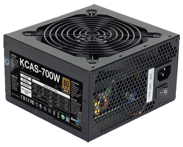 Блок питания Aerocool 700W Retail KCAS PLUS 700W ATX12V Ver.2.4, 80+ Bronze, fan 12cm, 550mm cable, 20+4P, 4+4P, PCIe 6+2P x4, PATA x4, SATA x7