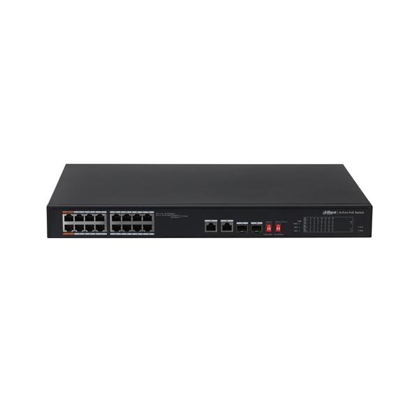 Коммутатор DAHUA DH-PFS3218-16ET-135, 16-Port 100Mbps PoE Switch