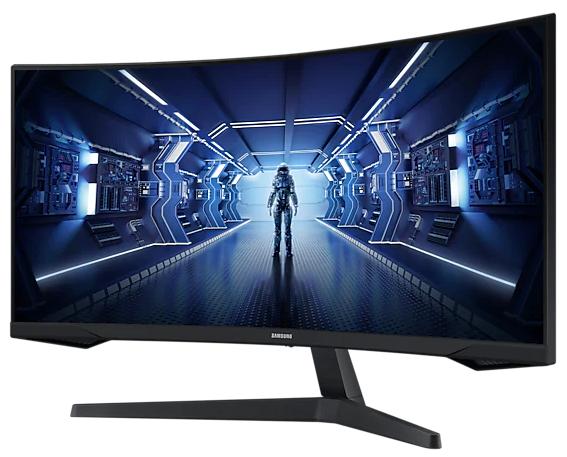 Монитор Samsung 34" Odyssey G5 C34G55TWWI VA curved 21:9 3440x1440 1ms 2500:1 250cd 178/178 HDMI DP 165Hz HDR FreeSync Premium VESA Black 2 years (существенное повреждение коробки)