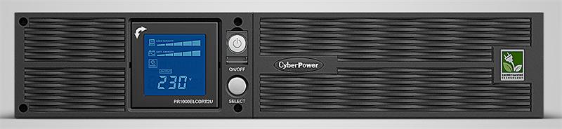 Источник бесперебойного питания CyberPower PR1000ELCDRT2UA Line-Interactive 1000VA/900W USB/RS-232/Dry/EPO/SNMPslot/RJ11/45 (8 IEC С13)