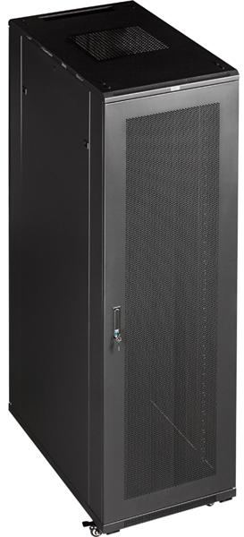  Шкаф 19" Business, 47U 600x800, черный, передняя дверь стекло, задняя дверь распашная металл