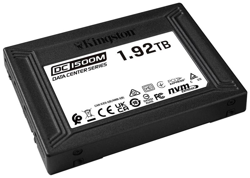 Твердотельный накопитель Kingston Enterprise SSD 1,92TB DC1500M U.2 2.5" PCIe NVMe Gen3x4 R3300/W2700MB/s 3D TLC MTBF 2М 510 000/220 000 IOPS 1DWPD (Data Center SSD for Enterprise) 3 years