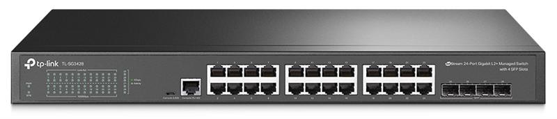  TP-Link JetStream 24-портовый гигабитный управляемый коммутатор уровня 2/2+ с 4 SFP-слотами, поддержка контроллера SDN