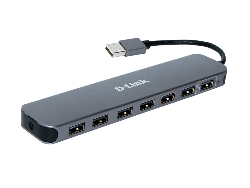 Концентратор usb D-Link DUB-H7/E1A, 7-port USB 2.0 Hub.7 downstream USB type A (female) ports, 1 upstream USB type A (male), support Mac OS, Windows XP/Vista/7/8/10, Linux, support USB 1.1/2.0, fast charge mode.Powe