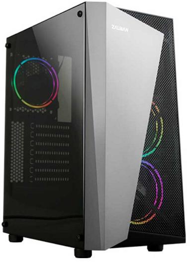 Корпус ZALMAN S4 Plus, ATX, BLACK, WINDOW, 2x3.5", 1x2.5", 2xUSB2.0, 1xUSB3.0, FRONT 2x120mm RGB, REAR 1x120mm RGB (существенное повреждение коробки)