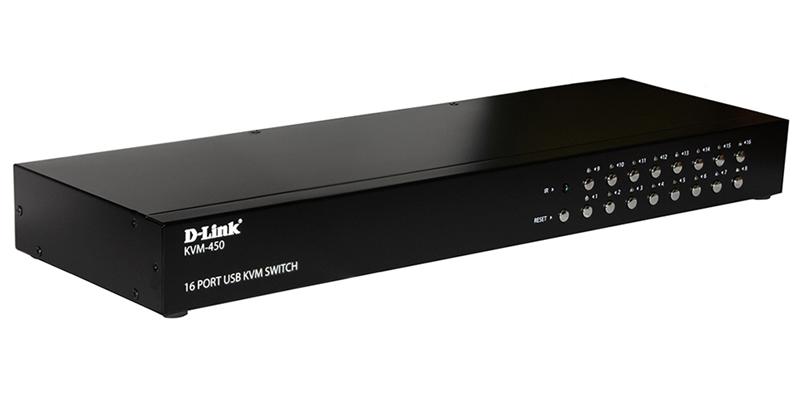 Kvm-переключатель D-Link KVM-450, Stackable rack mount 16-port KVM Switch