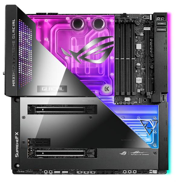 Материнская плата ASUS ROG MAXIMUS Z690 EXTREME GLACIAL,  LGA1700, Z690, 4*DDR5 , SLI+CrossFireX, SATA3 + RAID, Audio, LAN*2 (2,5 + 10 GB), USB 3.2*16, USB 2.0*6, ATX ; 90MB1A60-M0EAY0, 3 year