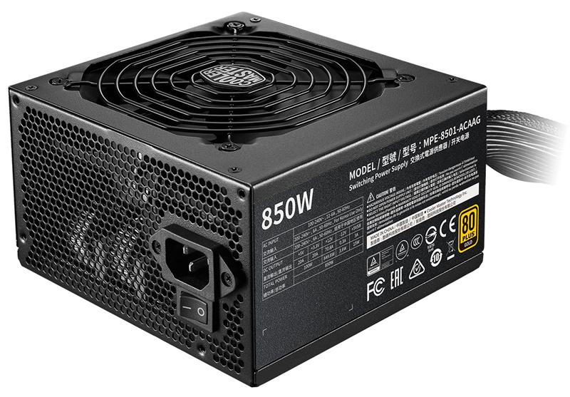 Блок питания Cooler Master MWE Gold 850 V2, 850W, ATX, 120mm, 24pin, 12xSATA, 4xPCI-E(6+2), APFC, 80+ Gold