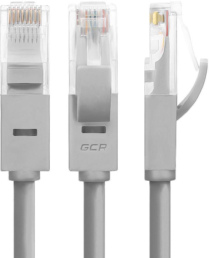  GCR Патч-корд  10.0m, кат.5e, прямой, UTP, серый, 24 AWG, литой, ethernet high speed 1 Гбит/с, RJ45, T568B (LNC500)